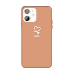 For iPhone 11 Love-heart Letter Pattern Colorful Frosted TPU Phone Protective Case(Coral Orange)