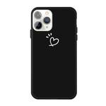 For iPhone 11 Pro Max Love-heart Letter Pattern Colorful Frosted TPU Phone Protective Case(Black)