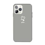 For iPhone 11 Pro Max Love-heart Letter Pattern Colorful Frosted TPU Phone Protective Case(Gray)