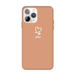 For iPhone 11 Pro Max Love-heart Letter Pattern Colorful Frosted TPU Phone Protective Case(Coral Orange)