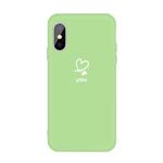 For iPhone X / XS Love-heart Letter Pattern Colorful Frosted TPU Phone Protective Case(Green)