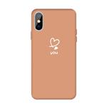 For iPhone X / XS Love-heart Letter Pattern Colorful Frosted TPU Phone Protective Case(Coral Orange)