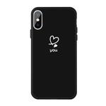 For iPhone XS Max Love-heart Letter Pattern Colorful Frosted TPU Phone Protective Case(Black)
