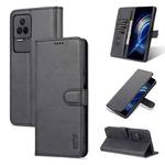 For Xiaomi Redmi K50 / K50 Pro AZNS Skin Feel Calf Texture Flip Leather Phone Case(Black)