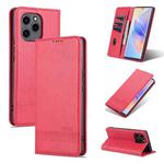 For Honor 60 SE AZNS Magnetic Calf Texture Flip Leather Phone Case(Red)