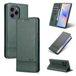 For Honor 60 SE AZNS Magnetic Calf Texture Flip Leather Phone Case(Dark Green)