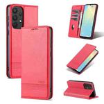 For Samsung Galaxy A73 5G AZNS Magnetic Calf Texture Flip Leather Phone Case(Red)