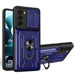 For Motorola Moto G200 5G / Edge S30 Sliding Camshield TPU+PC Phone Case with Card Slot(Sapphire Blue)