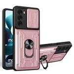 For Motorola Moto G200 5G / Edge S30 Sliding Camshield TPU+PC Phone Case with Card Slot(Rose Gold)