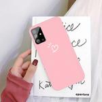 For Galaxy S20+ Love Heart Pattern Frosted TPU Protective Case(Pink)