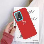 For Galaxy S20 Ultra Love Heart Pattern Frosted TPU Protective Case(Red)