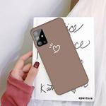 For Galaxy S20 Love Heart Pattern Frosted TPU Protective Case(Khaki)