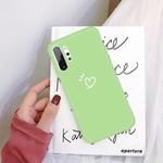 For Galaxy Note10+ Love Heart Pattern Frosted TPU Protective Case(Green)