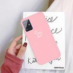 For Galaxy A51 Love Heart Pattern Frosted TPU Protective Case(Pink)