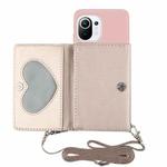 For Xiaomi Mi 11 Crossbody Lanyard Wallet Card Bag Phone Case(Pink)