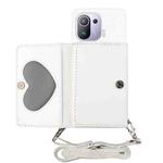 For Xiaomi Mi 11 Pro Crossbody Lanyard Wallet Card Bag Phone Case(White)