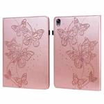 For OPPO Pad 11 inch 2022 Embossed Butterfly Pattern Leather Tablet Case(Pink)