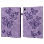 For OPPO Pad 11 inch 2022 Embossed Butterfly Pattern Leather Tablet Case(Purple)