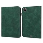 For iPad Pro 11 2022 / 2021 / Air 2020 10.9 Lace Flower Embossing Pattern Leather Tablet Case (Green)