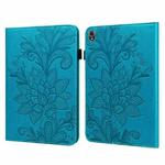 Lace Flower Embossing Pattern Leather Tablet Case For Lenovo Tab K10(Blue)