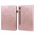 Lace Flower Embossing Pattern Leather Tablet Case For Samsung Galaxy Tab S8(Gold)