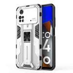 For Xiaomi Poco M4 Pro Supersonic PC + TPU Shock-proof Protective Phone Case with Holder(Silver)