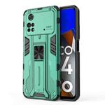 For Xiaomi Poco M4 Pro Supersonic PC + TPU Shock-proof Protective Phone Case with Holder(Green)