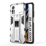 For Xiaomi Poco X4 Pro 5G Supersonic PC + TPU Shock-proof Protective Phone Case with Holder(Silver)