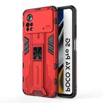 For Xiaomi Poco X4 Pro 5G Supersonic PC + TPU Shock-proof Protective Phone Case with Holder(Red)