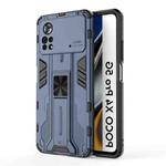 For Xiaomi Poco X4 Pro 5G Supersonic PC + TPU Shock-proof Protective Phone Case with Holder(Blue)