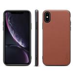 For iPhone X / XS Denior V7 Luxury Car Cowhide Leather Ultrathin Protective Case(Brown)