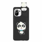 For Xiaomi Mi 11 Shockproof 3D Lying Cartoon TPU Phone Case(Panda with Blue Bow)