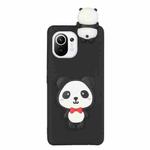 For Xiaomi Mi 11 Lite Shockproof 3D Lying Cartoon TPU Phone Case(Panda with Red Bow)