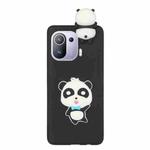 For Xiaomi Mi 11 Pro Shockproof 3D Lying Cartoon TPU Phone Case(Panda with Blue Bow)