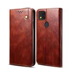 For Xiaomi Redmi 10A / 9C Simple Wax Crazy Horse Texture Leather Phone Case(Brown)