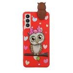 For Samsung Galaxy S22 5G Shockproof Cartoon TPU Phone Case(Red Owl)