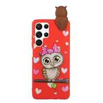 For Samsung Galaxy S22 Ultra 5G Shockproof Cartoon TPU Phone Case(Red Owl)