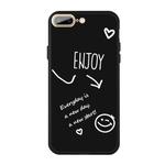 For iPhone 8 Plus / 7 Plus Enjoy Emoticon Heart-shape Pattern Colorful Frosted TPU Phone Protective Case(Black)