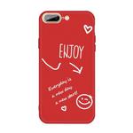 For iPhone 8 Plus / 7 Plus Enjoy Emoticon Heart-shape Pattern Colorful Frosted TPU Phone Protective Case(Red)