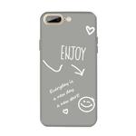 For iPhone 8 Plus / 7 Plus Enjoy Emoticon Heart-shape Pattern Colorful Frosted TPU Phone Protective Case(Gray)