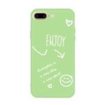 For iPhone 8 Plus / 7 Plus Enjoy Emoticon Heart-shape Pattern Colorful Frosted TPU Phone Protective Case(Green)