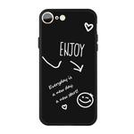 For iPhone SE 2022 / SE 2020 / 8 / 7 Enjoy Emoticon Heart-shape Pattern Colorful Frosted TPU Phone Protective Case(Black)