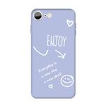 For iPhone SE 2022 / SE 2020 / 8 / 7 Enjoy Emoticon Heart-shape Pattern Colorful Frosted TPU Phone Protective Case(Light Purple)