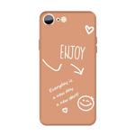 For iPhone SE 2022 / SE 2020 / 8 / 7 Enjoy Emoticon Heart-shape Pattern Colorful Frosted TPU Phone Protective Case(Coral Orange)