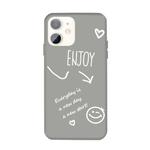 For iPhone 11 Enjoy Emoticon Heart-shape Pattern Colorful Frosted TPU Phone Protective Case(Gray)