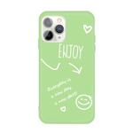 For iPhone 11 Pro Enjoy Emoticon Heart-shape Pattern Colorful Frosted TPU Phone Protective Case(Green)