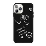 For iPhone 11 Pro Max Enjoy Emoticon Heart-shape Pattern Colorful Frosted TPU Phone Protective Case(Black)
