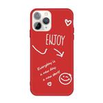 For iPhone 11 Pro Max Enjoy Emoticon Heart-shape Pattern Colorful Frosted TPU Phone Protective Case(Red)