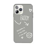 For iPhone 11 Pro Max Enjoy Emoticon Heart-shape Pattern Colorful Frosted TPU Phone Protective Case(Gray)