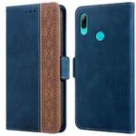 For Huawei P smart 2019 Stitching Side-Magnetic RFID Leather Phone Case(Royal Blue)